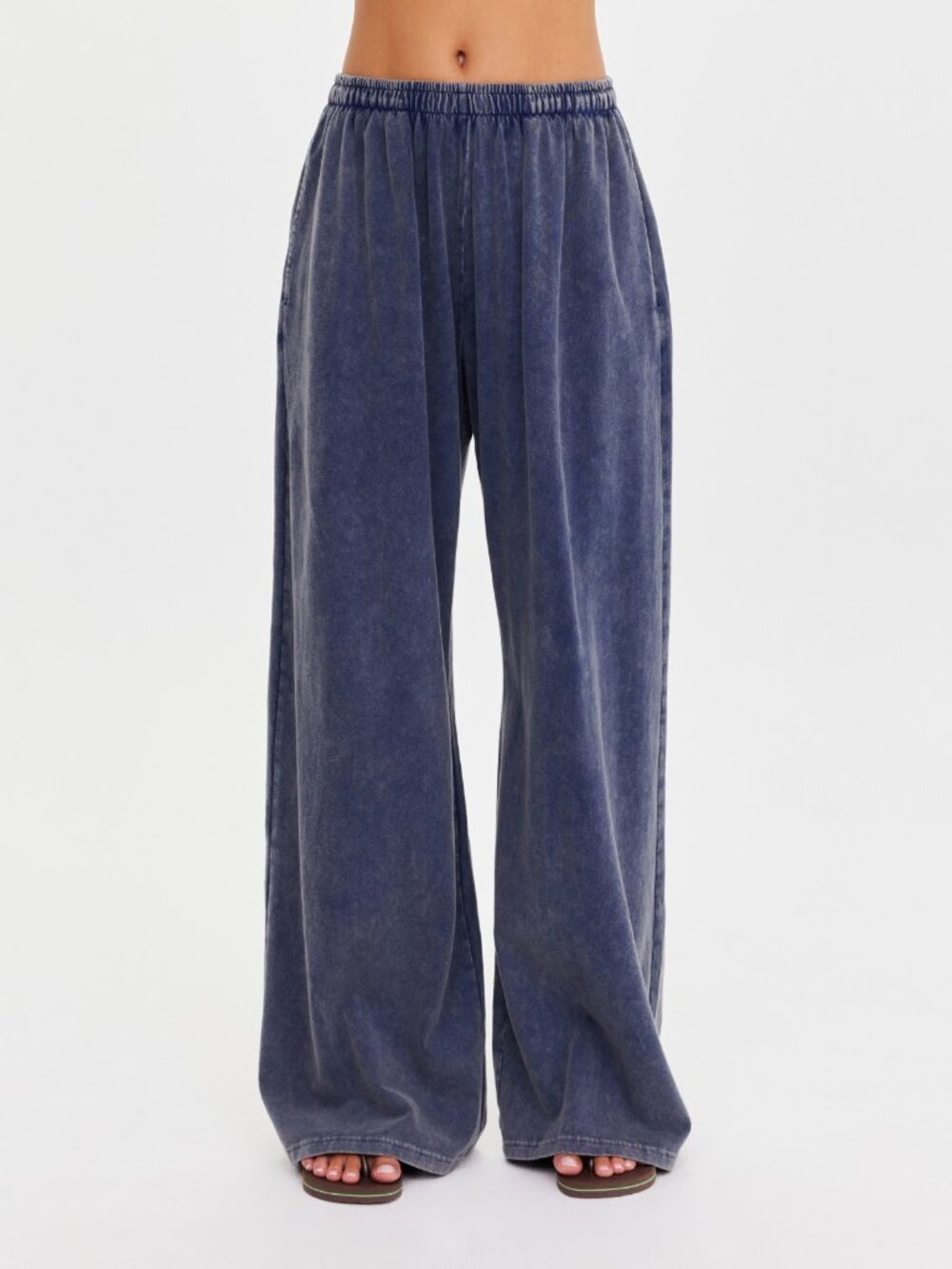 The Upside SOHO TOKIO WIDE LEG PANT, denim blue cotton, size M